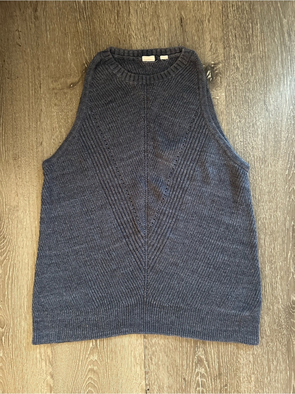 Medium Petite Blue Knit Halter Sleeveless Sweater Tank Top GAP